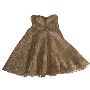 Minuet Petite Gold and Cream Dress